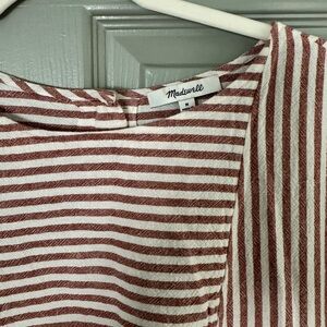 Madewell Red and White Striped Blouse